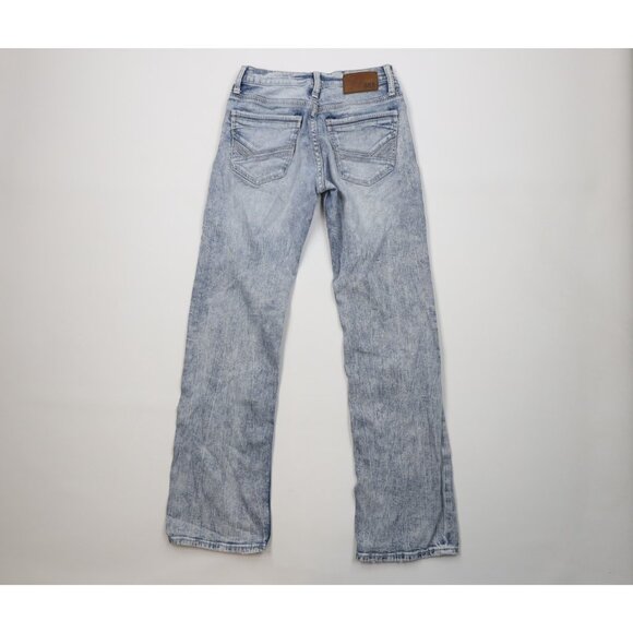 Buckle BKE Mens 28x34 Thick Stitch Stretch Jake Bootcut Denim Jeans Acid Wash - Picture 10 of 14